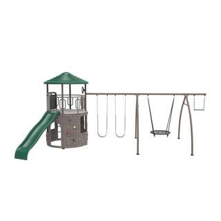 Adventure Tower with Spider Swing Playset | The Home Depot