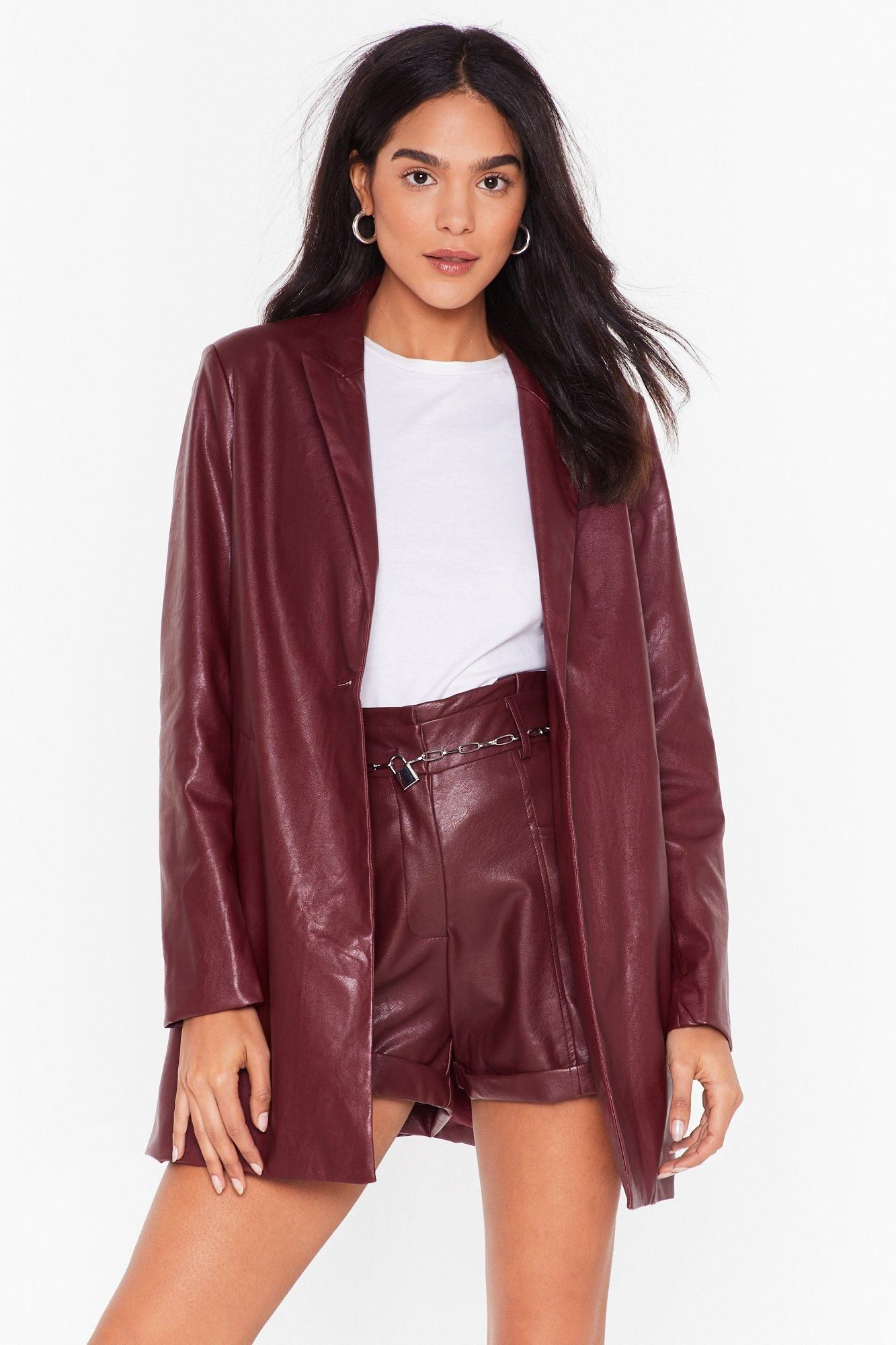 A Lesson Faux Leather Learned Blazer | NastyGal (UK, IE)