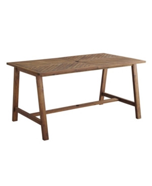 Walker Edison 60" Acacia Wood Chevron Dining Table | Macys (US)