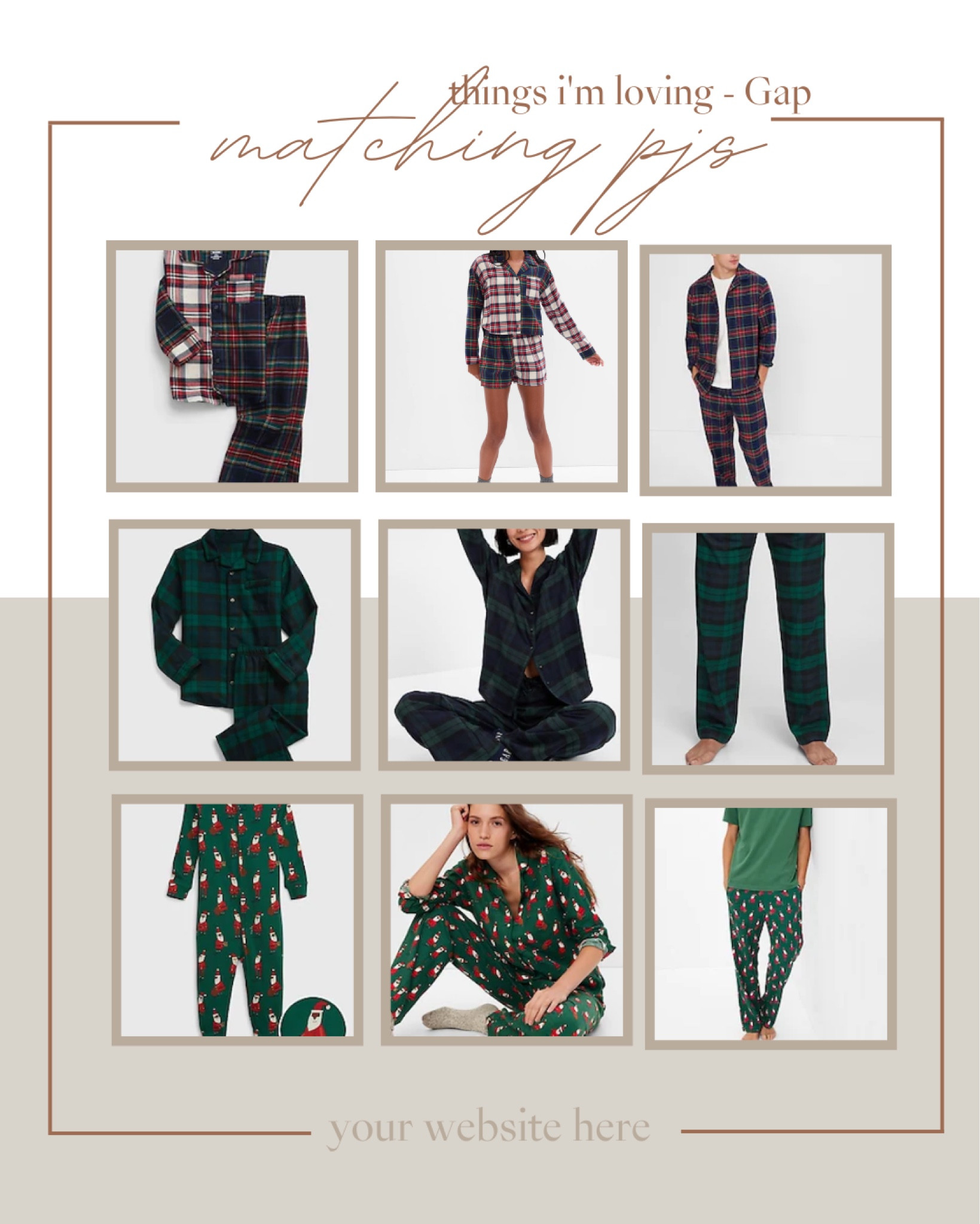 gap matching holiday pajamas