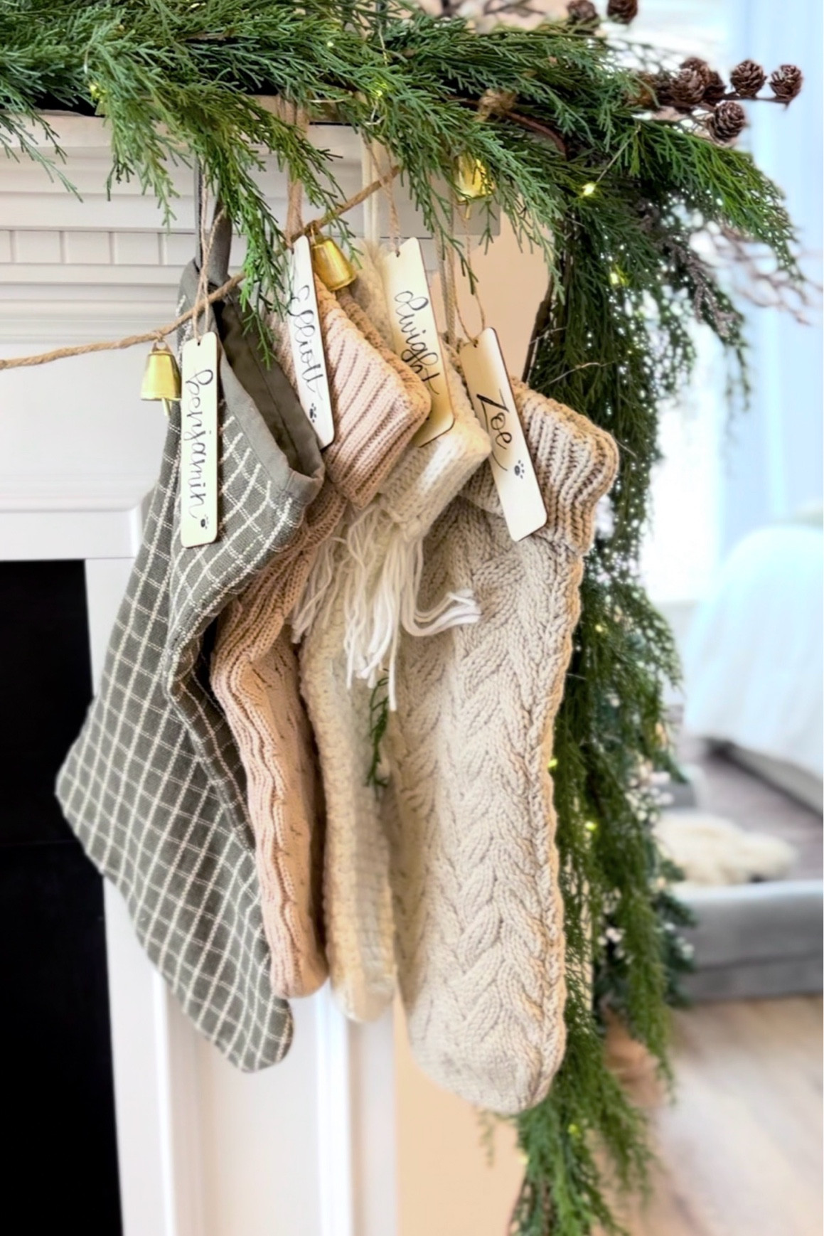 Christmas Stockings with DIY stocking tags are making the fireplace extra cozy this Christmas season! 

#LTKHome #LTKHoliday #LTKFindsUnder50