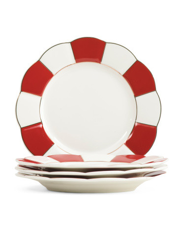 4pk Striped Scalloped Salad Plates | TJ Maxx
