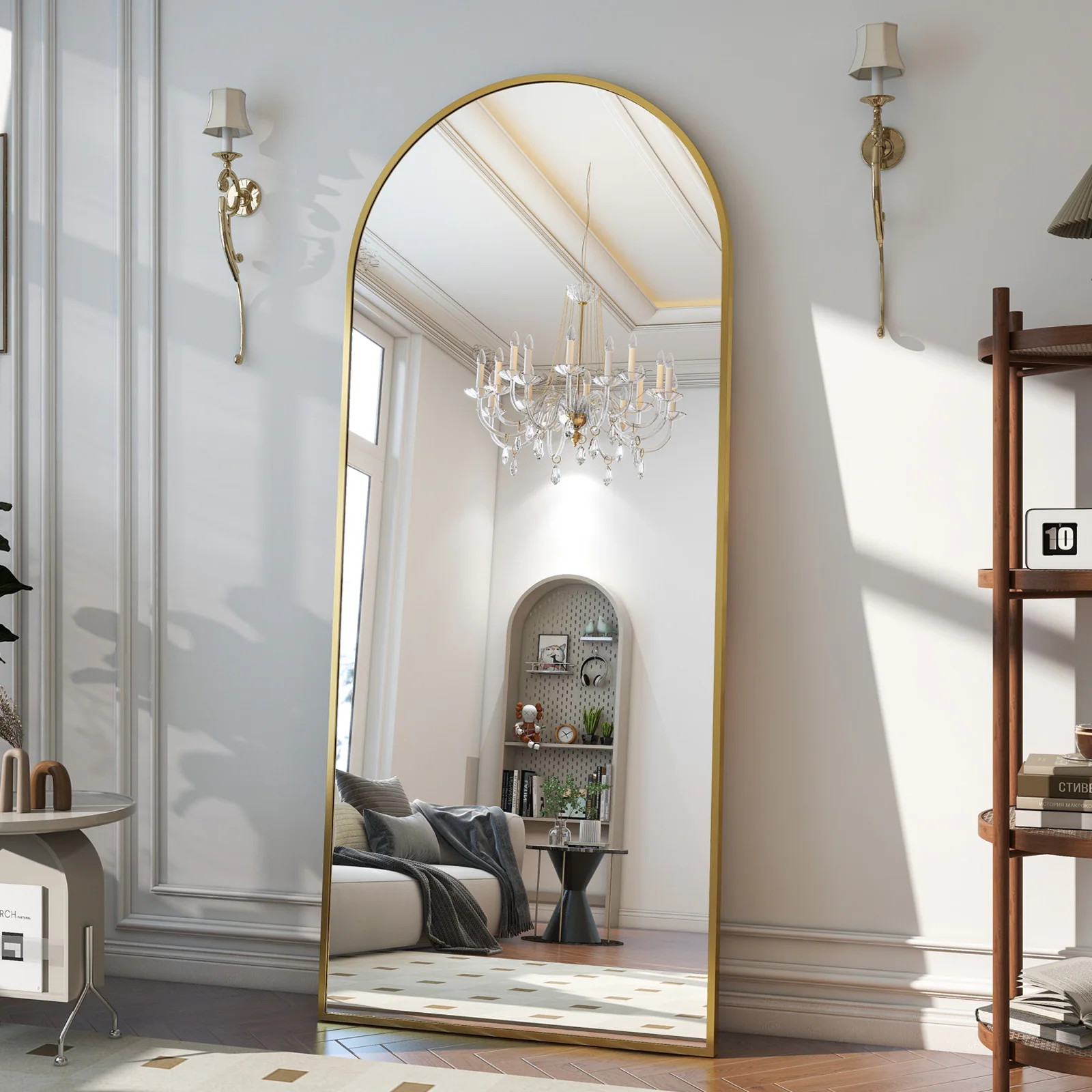 Metal Arch Full Length Mirror Floor Mirror Wall-Mounted | Bed Bath & Beyond