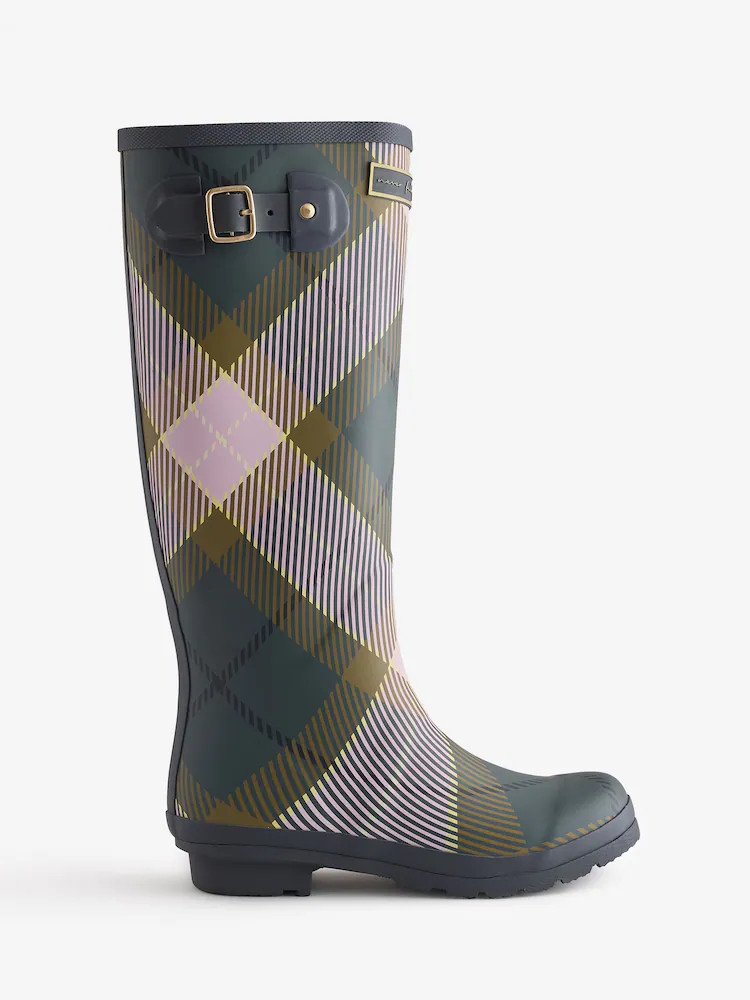 Never Fully Dressed Green Tartan AdjustableTall Wellies | Next US
