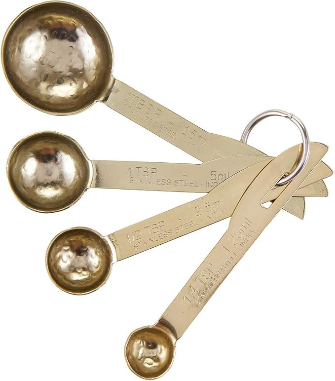 47th & Main Stainless Steel Measuring Spoon Set, 4-Piece, Gold | Amazon (US)