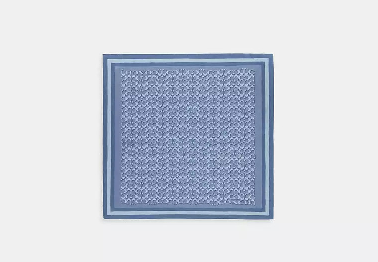 Coach Outlet Signature Silk Square Scarf - Blue | Coach Outlet US