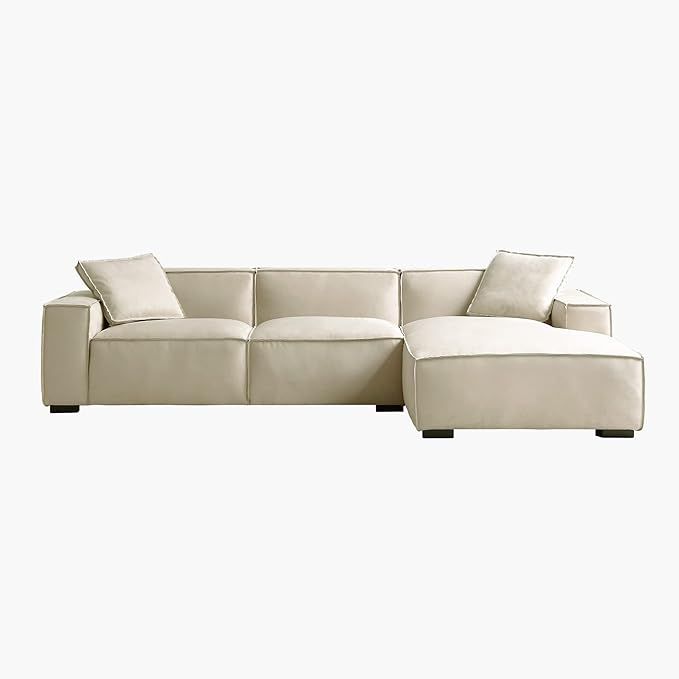 Acanva Modern L-Shaped Deep Sectional Sofa Furniture Set for Living Room Lounge, Minimalist Style... | Amazon (US)
