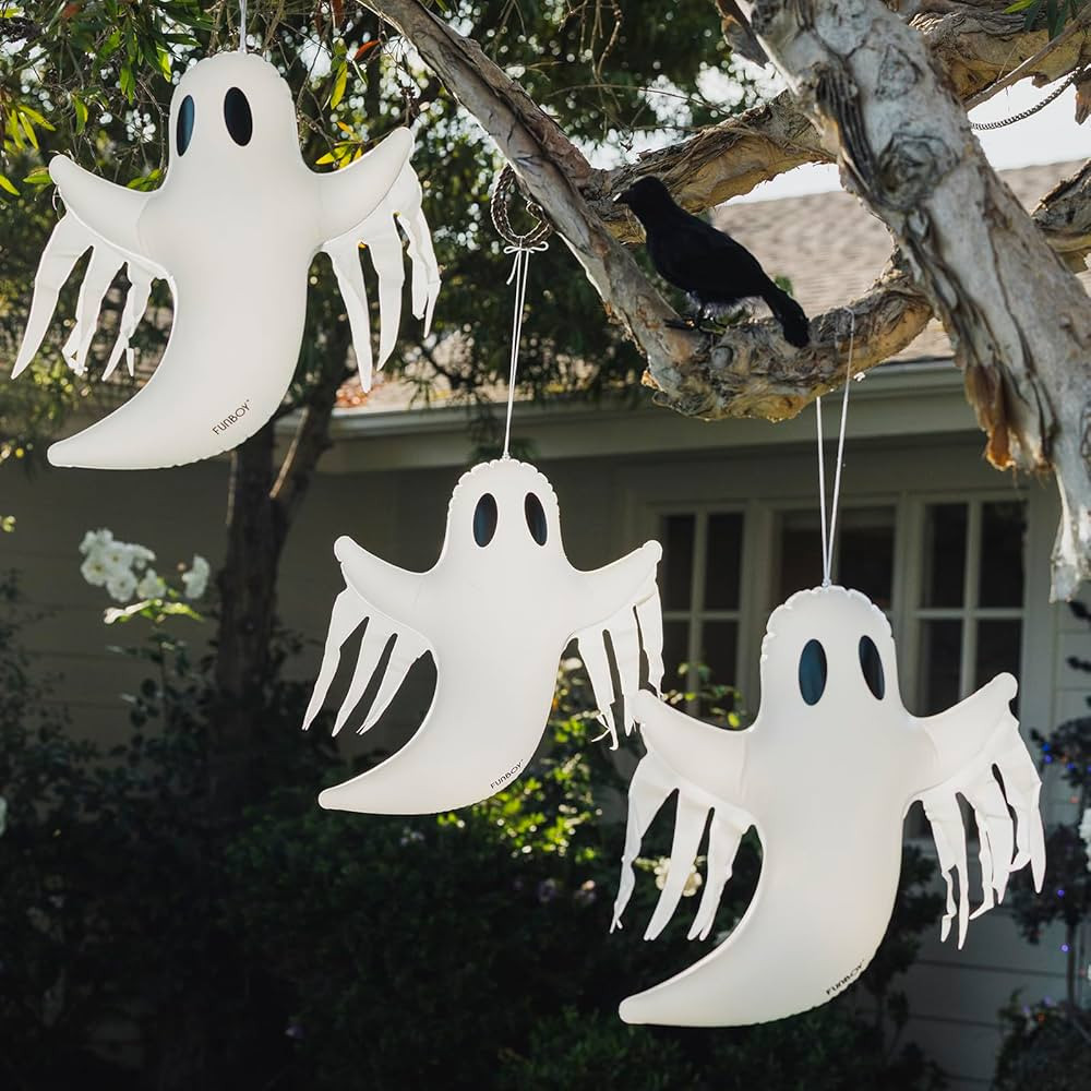 FUNBOY Hanging Ghost Halloween Décor (3 Pack) – Includes Suction Cups & Hangers, Indoor/Outdoo... | Amazon (US)