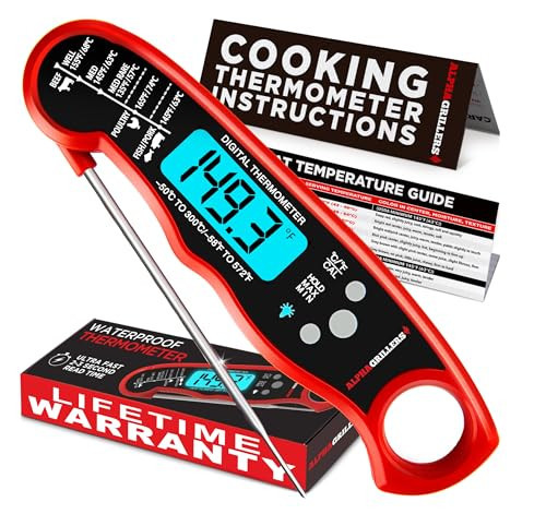 Alpha Grillers Meat Thermometer Digital - Instant Read Food Thermometer for Cooking Grilling Air Fryer Griddle Probe Kitchen Gadgets Essentials BBQ Accessories Grill Gifts for Men Him Dad Fathers Day | Amazon (US)