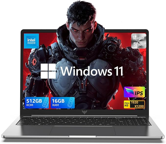 16.0-inch Laptop, 16GB DDR4 512GB SSD Gaming Laptop, Windows 11 Laptop with Intel 12th Quad-Core ... | Amazon (US)
