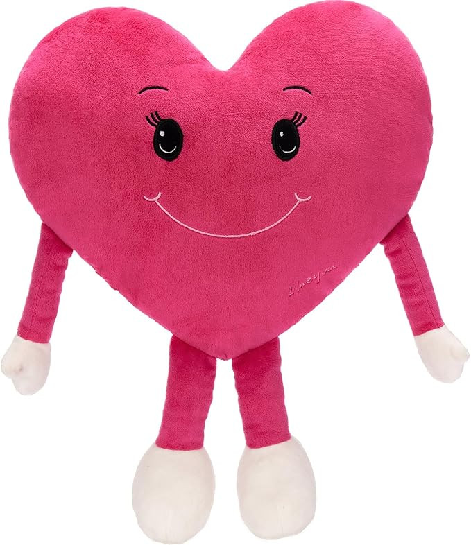 MaoGoLan Valentines Heart Plush Throw Pillow, Cute Pink Heart Doll Stuffed Pillow for Decorations... | Amazon (US)