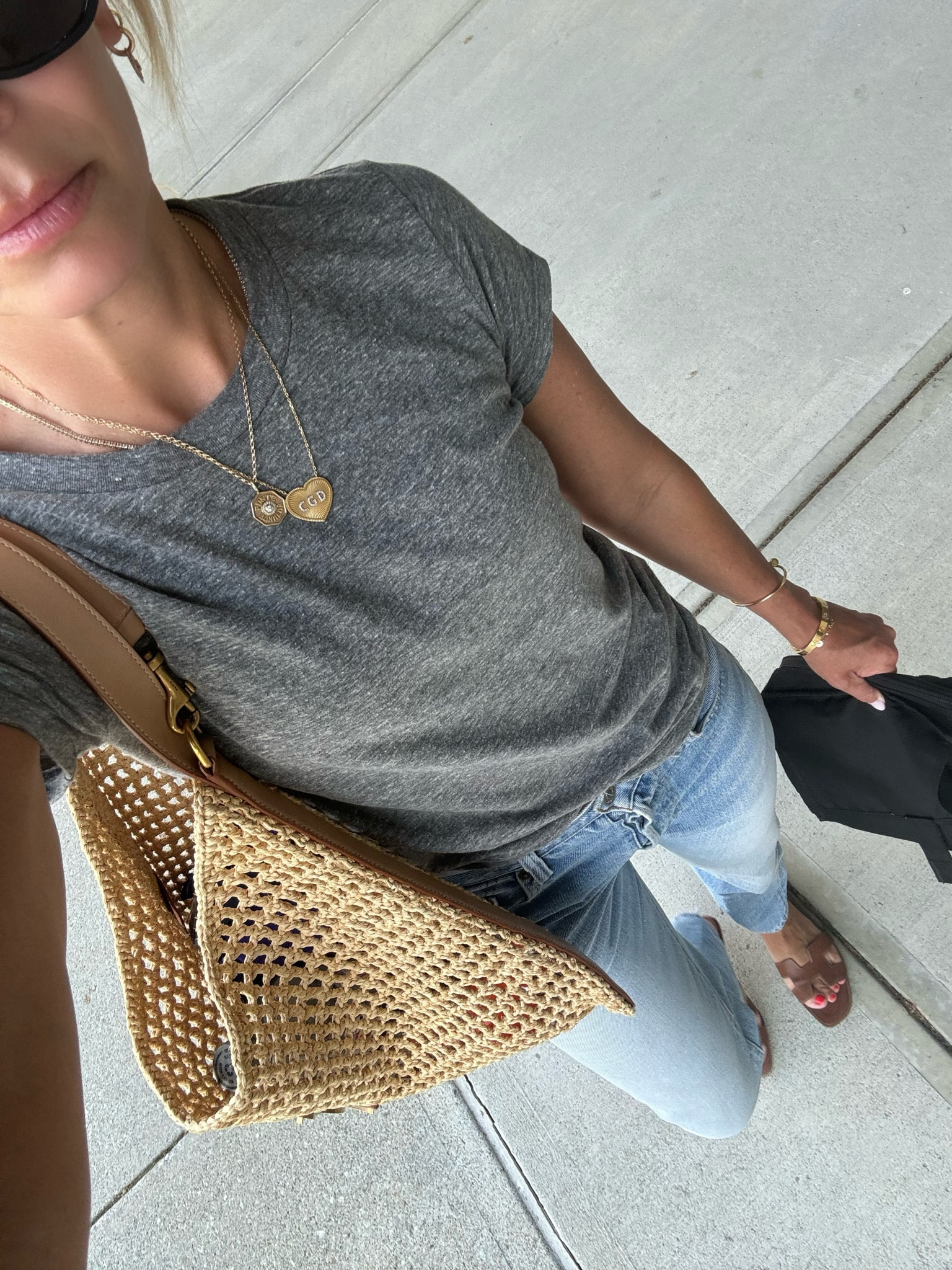 Smith and Mara - tennis necklace 
Savolina - heart initial necklace 
Marlo laz round charm means good luck 