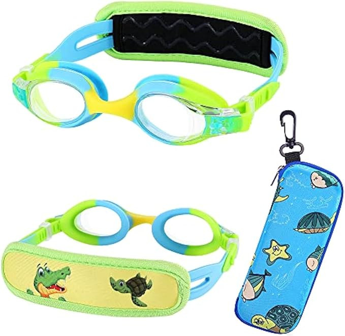 Kids Swim Goggles Age 2-6, Toddler Goggles No Hair Pull,Child Goggles Padded HeadBand | Amazon (US)