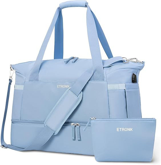 ETRONIK Gym Bag for Women, Personal Item Travel Bag with Shoes Compartment, Weekender Overnight D... | Amazon (US)