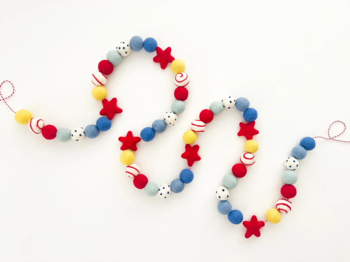 Superhero Felt Ball Garland Collaboration with Sierra Miller @sierralm | Pearl & Jane