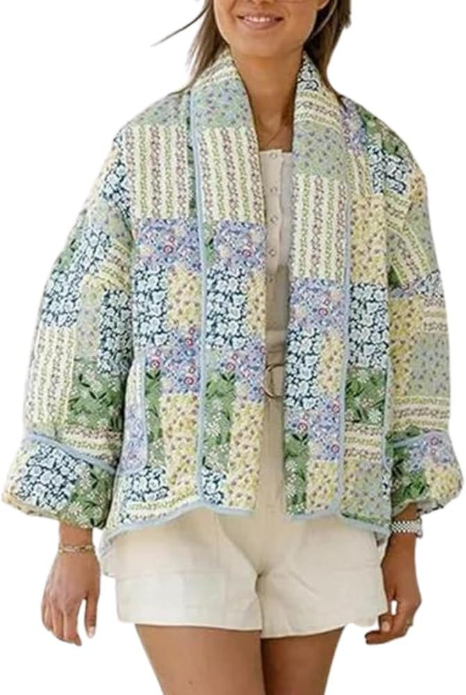 Eisctnd Women's Cropped Puffer Thickened Coat Winter Long Sleeve Zip Puff Quilted Winter Jacket w... | Amazon (US)