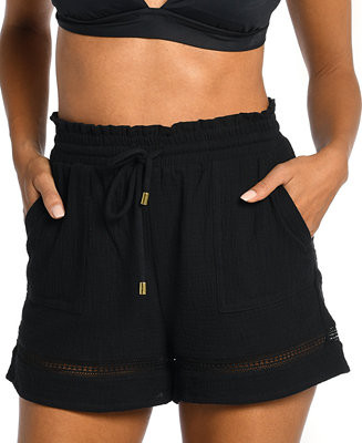 La Blanca Women's Seaside Cotton Shorts Cover-Up - Macy's | Macy's