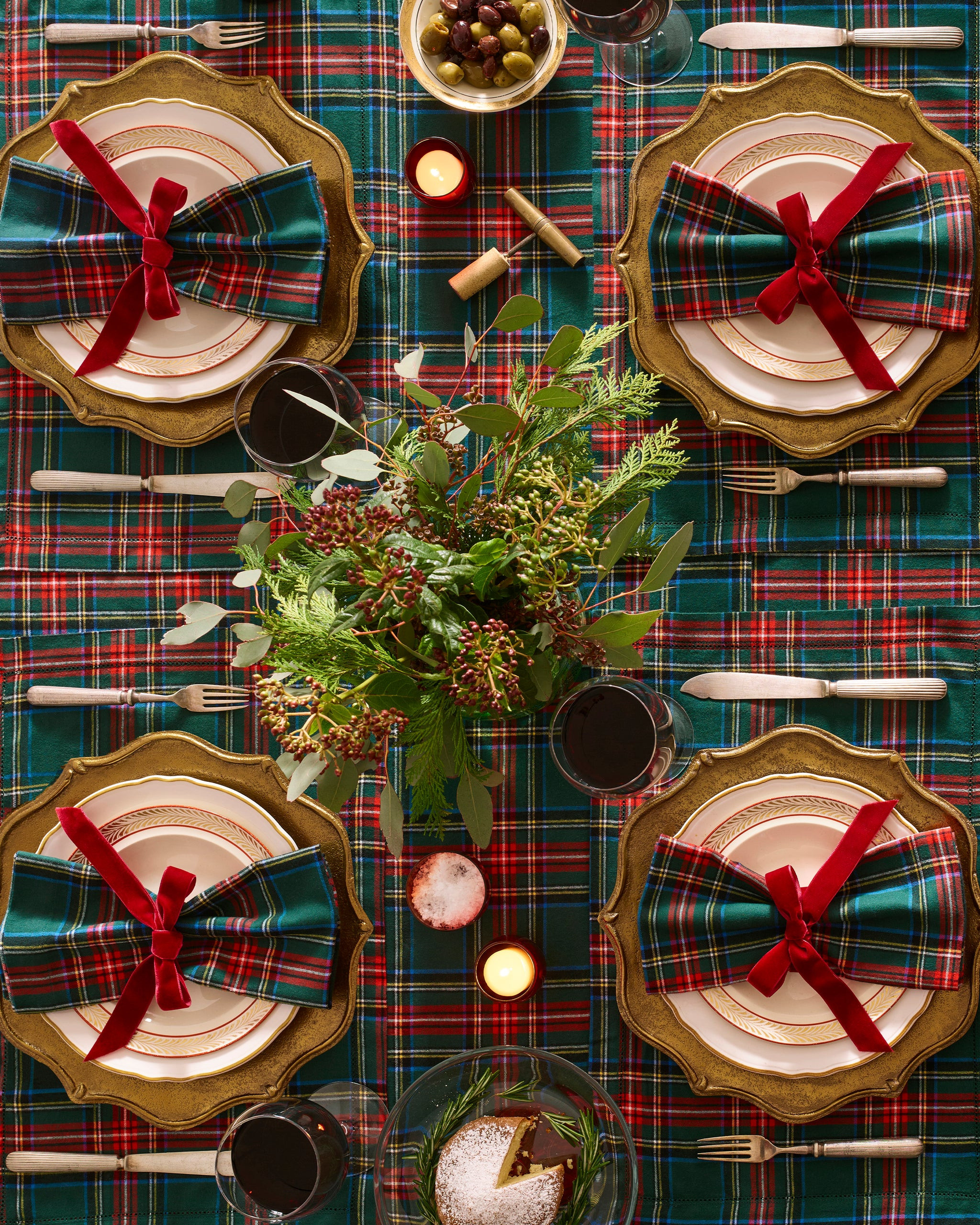 Table Linen Set in Kensington Tartan | Petite Plume