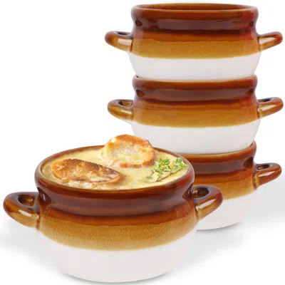 Onion Soup Crocks, 4 Pack 16 Oz French Onion Soup Bowls Oven Safe, Large Ceramic Soup Bowl | Wayfair North America