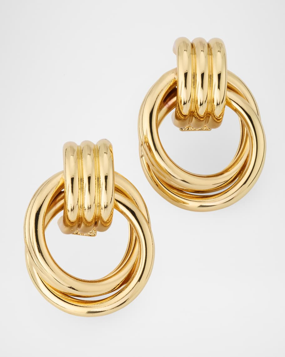 Gold-Plated Interlocking Hoop Earrings | Neiman Marcus