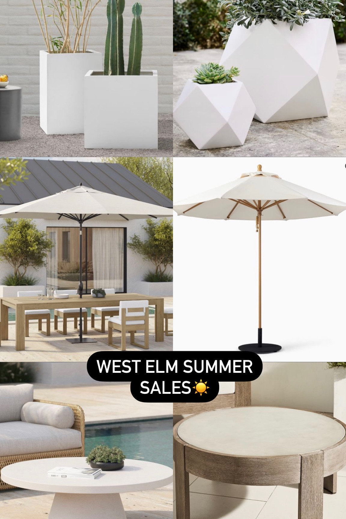 West Elm Summer Sales☀️

#umbrellas #outdoorfurniture #outdoorcoffeetable #outdoorplanters  

#LTKSummerSales #LTKSeasonal #LTKxNSale