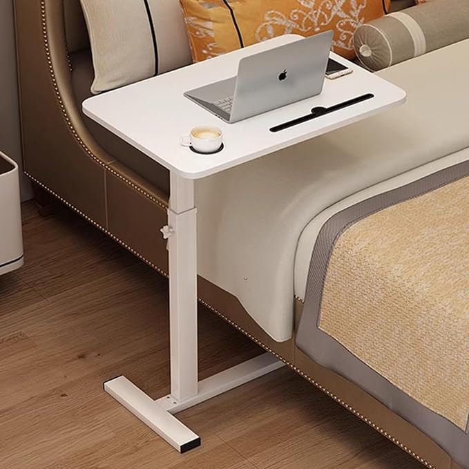 Overbed Table,Hospital Bed Table,Over The Bed Table with Hidden Wheels&Cup Holder,Adjustable Beds... | Amazon (US)