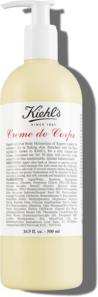 Kiehl's Creme de Corps, Rich, Luscious Body Lotion, with Cocoa Butter and Shea Butter for Fast Ab... | Amazon (US)