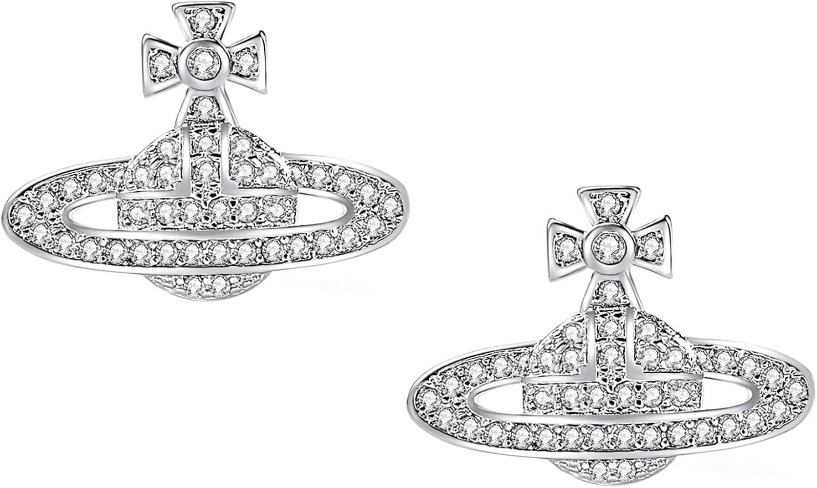 Saturn Earrings,Saturn Planet Earring,Aesthetic Earring for Women,Cubic Zirconia Saturn Planet St... | Amazon (US)
