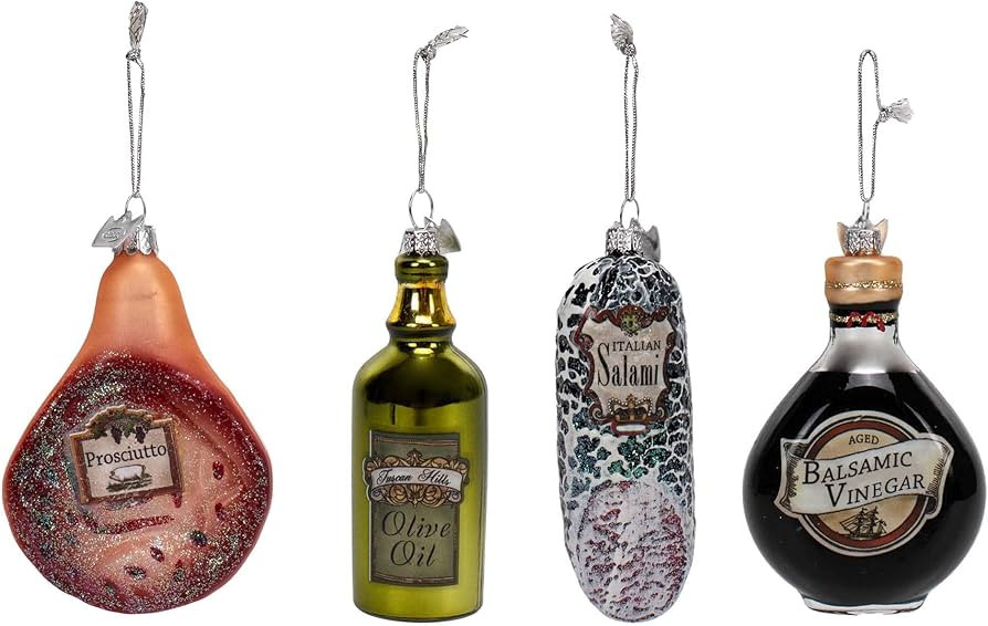 Kurt Adler NB0909 Holiday Decorative Noble Gems Glass Italian Food Hanging Accessory Christmas Tr... | Amazon (US)