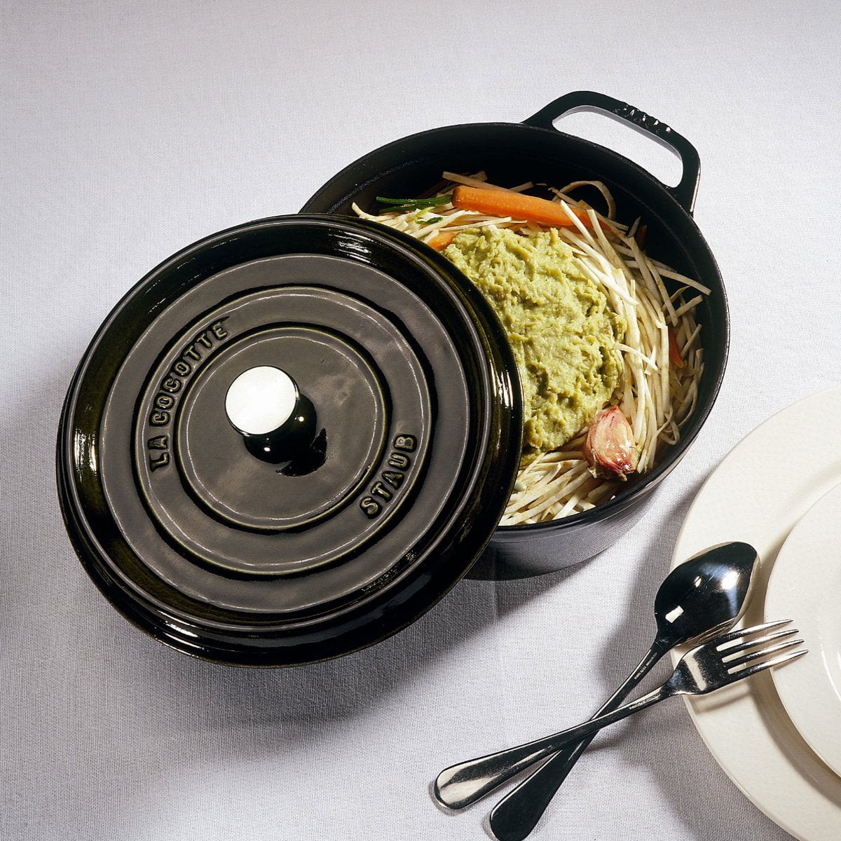 Staub Cast Iron 5.5-qt Round Cocotte - Matte Black | Walmart (US)