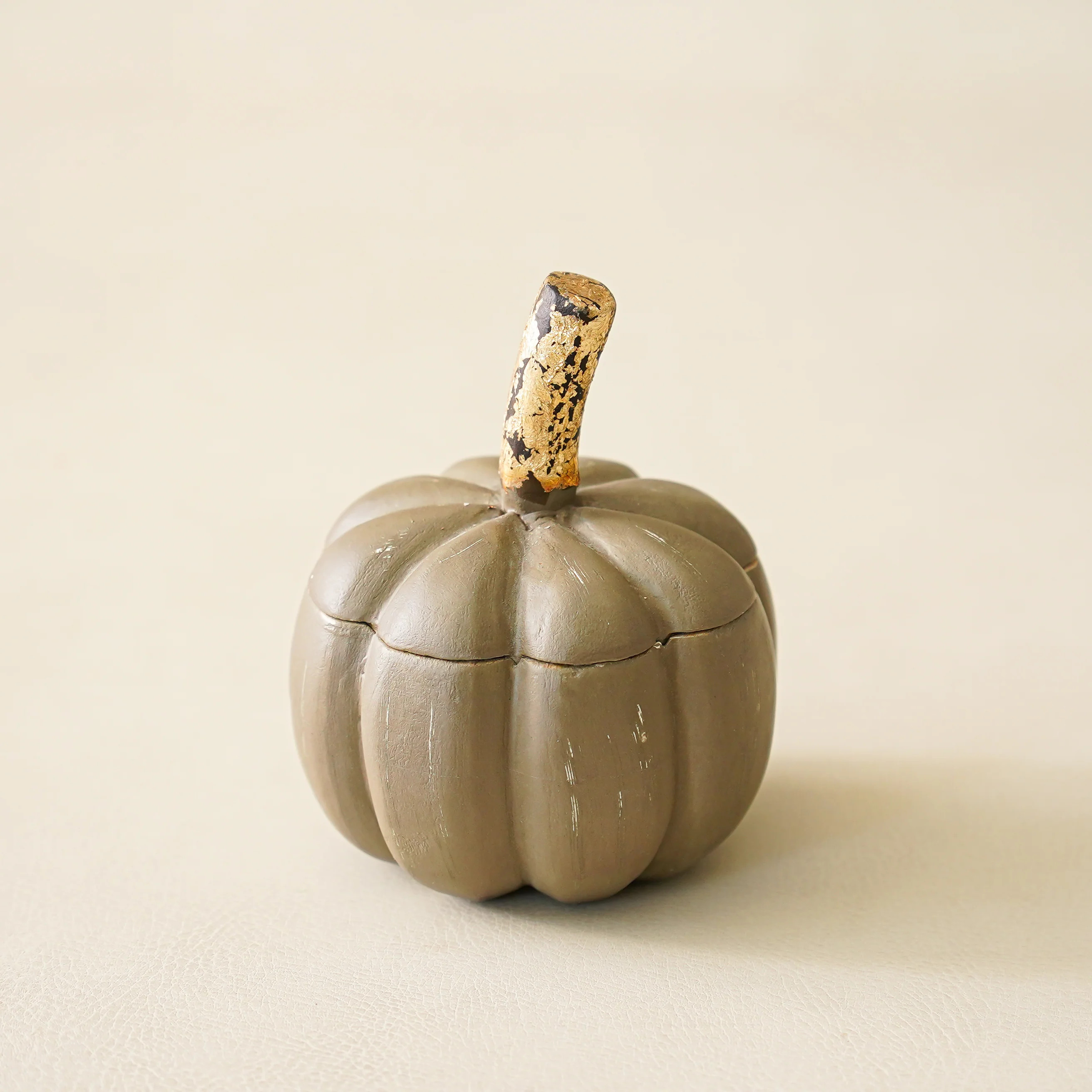 Gray Mango Wood Pumpkin Container | Small | MJHome