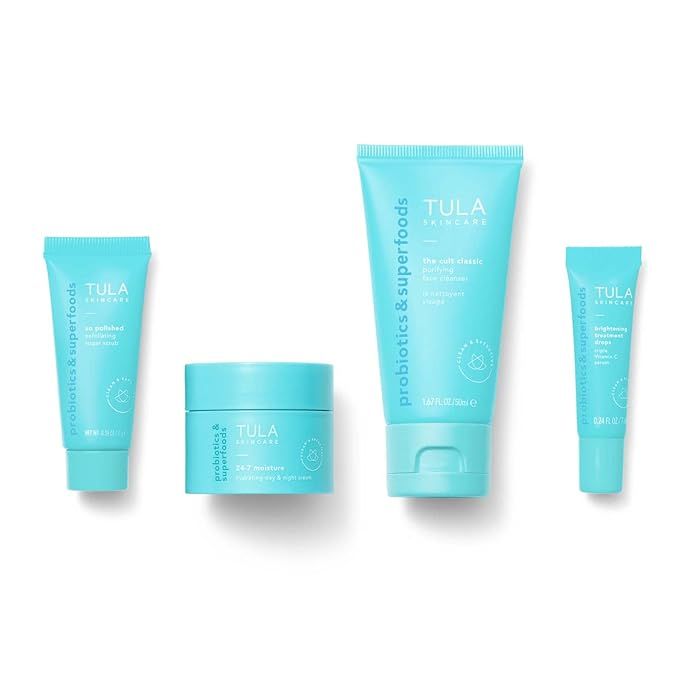Tula Skin Care On the Go Best Sellers Travel Kit | Facial Cleanser, Day & Night Moisturizer, Suga... | Amazon (US)