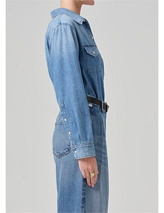 Citizens Of Humanity Baby Shay Cropped Shirt | David Jones | David Jones (Australia & New Zealand)