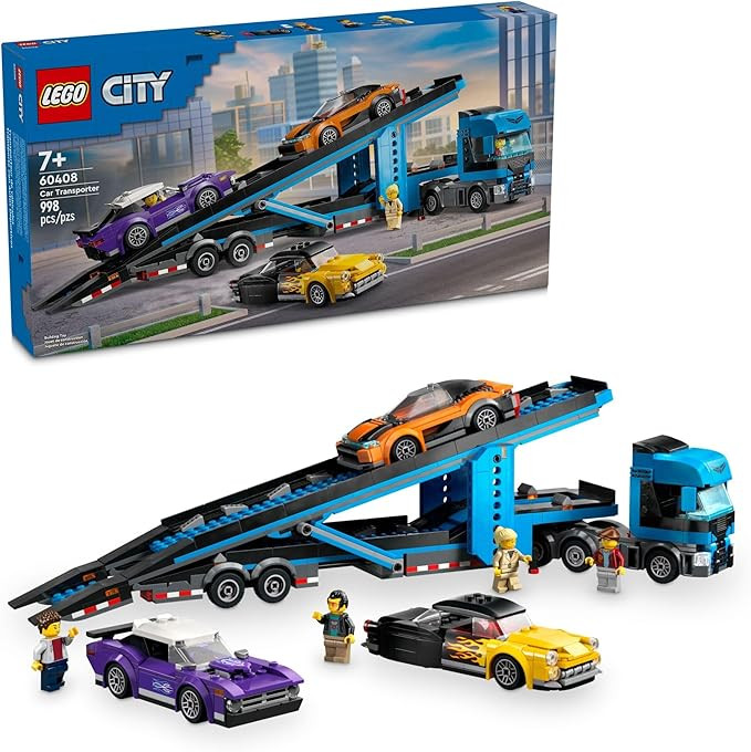 LEGO City Car Transporter Truck with Sports Cars Building Toy Set - Semi Truck Toy with Carrier &... | Amazon (US)