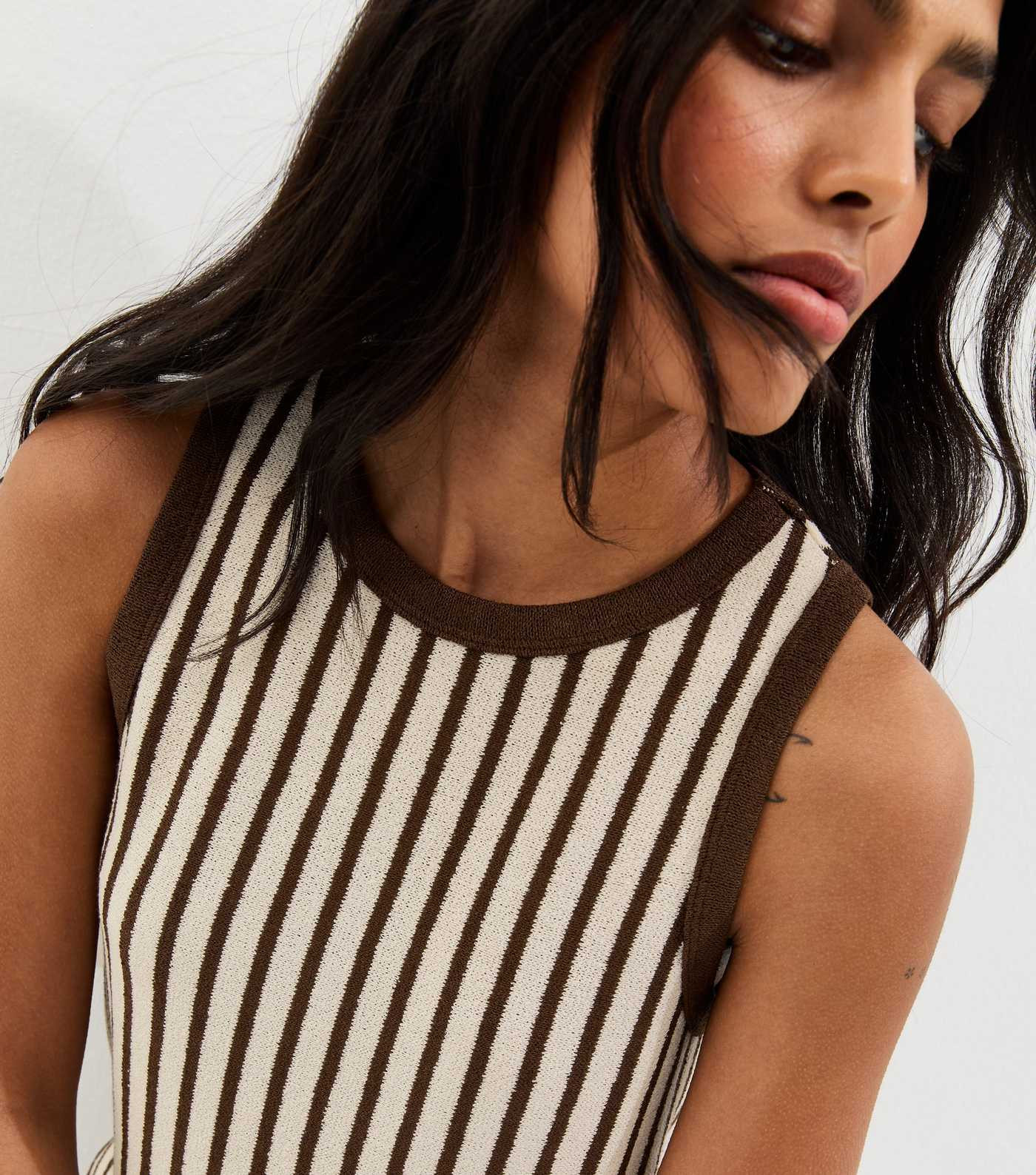 Brown Soft Touch Striped Vest | New Look | New Look (UK)