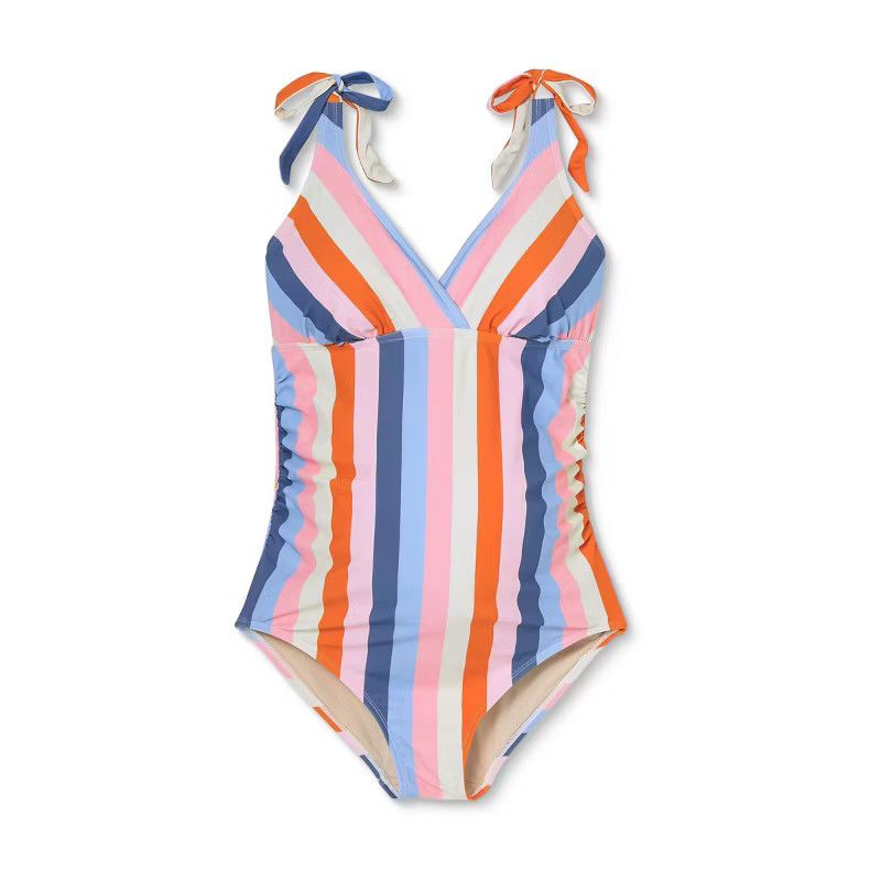 V-Neck with Tie-Strap One Piece Maternity Swimsuit - Isabel Maternity by Ingrid & Isabel͐... | Target