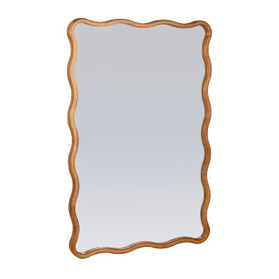 Storied Home Wavy Rectangular Mirror with Scalloped Wooden Frame | Target