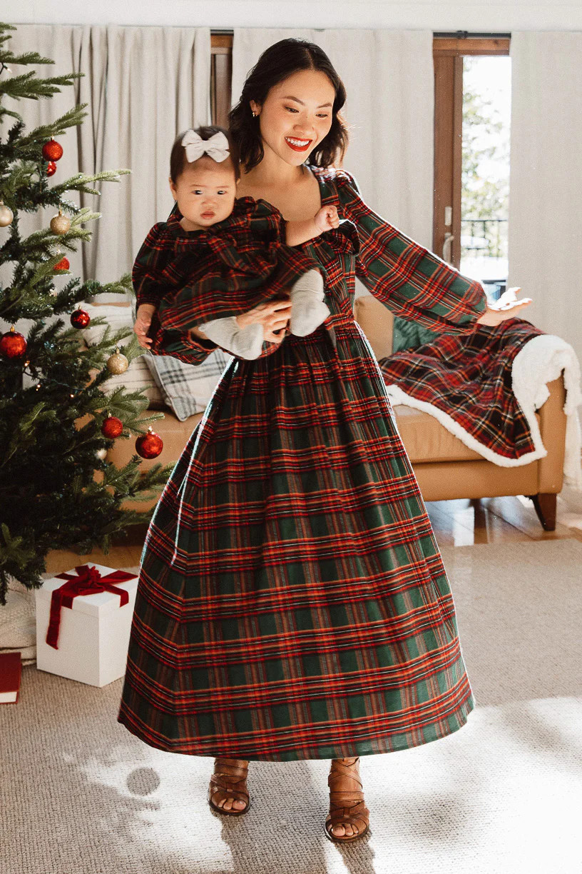 Margo Midi Dress in Green Plaid | Ivy City Co