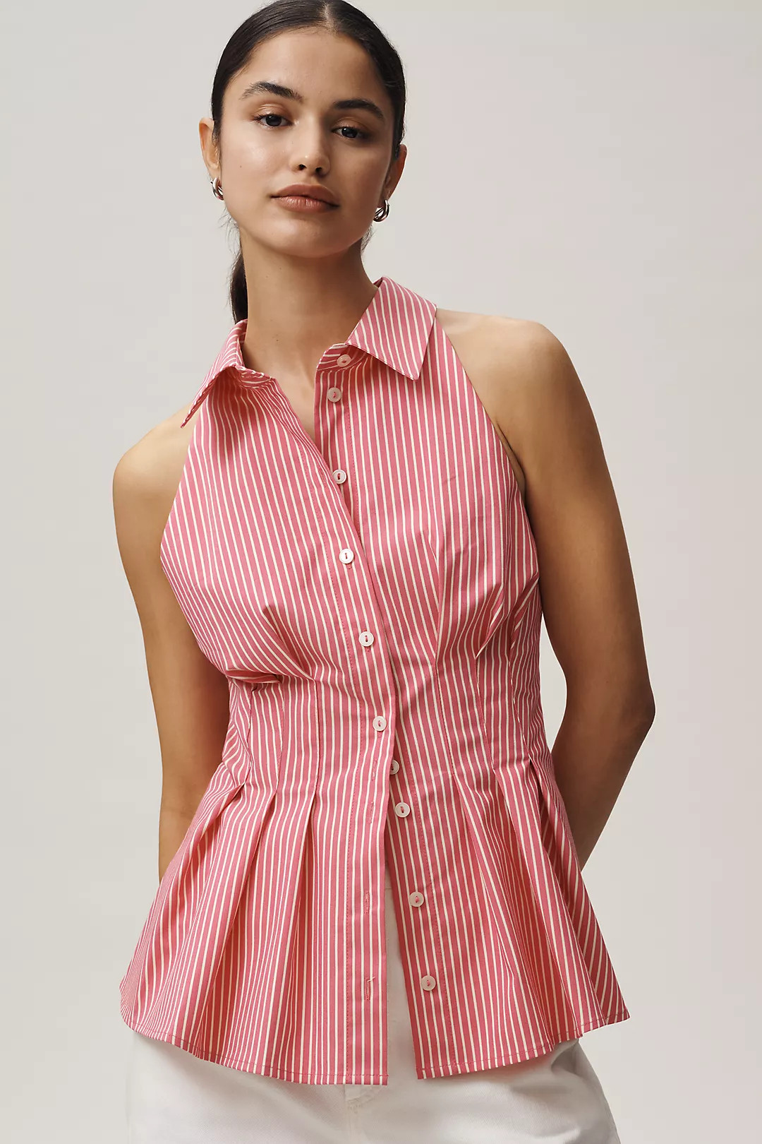 Exquise Tobie Poplin Halter-Neck Top | Anthropologie (US)