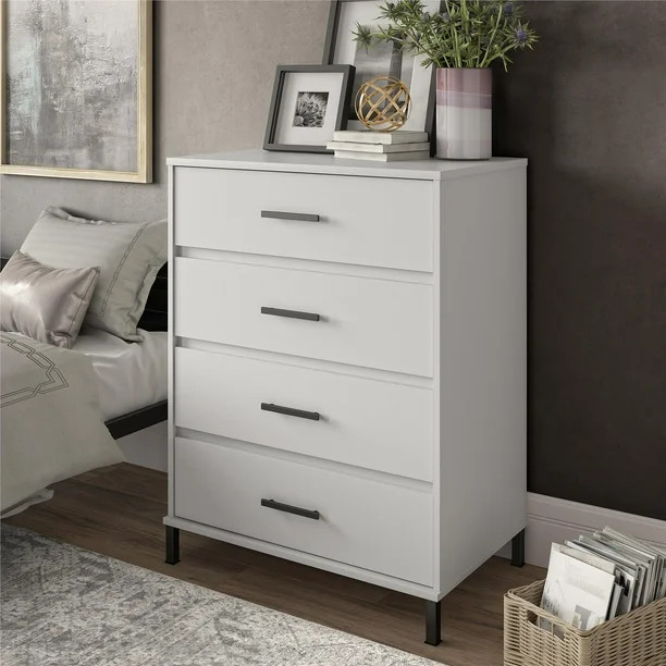 Your Zone 4 Drawer Dresser, White | Walmart (US)