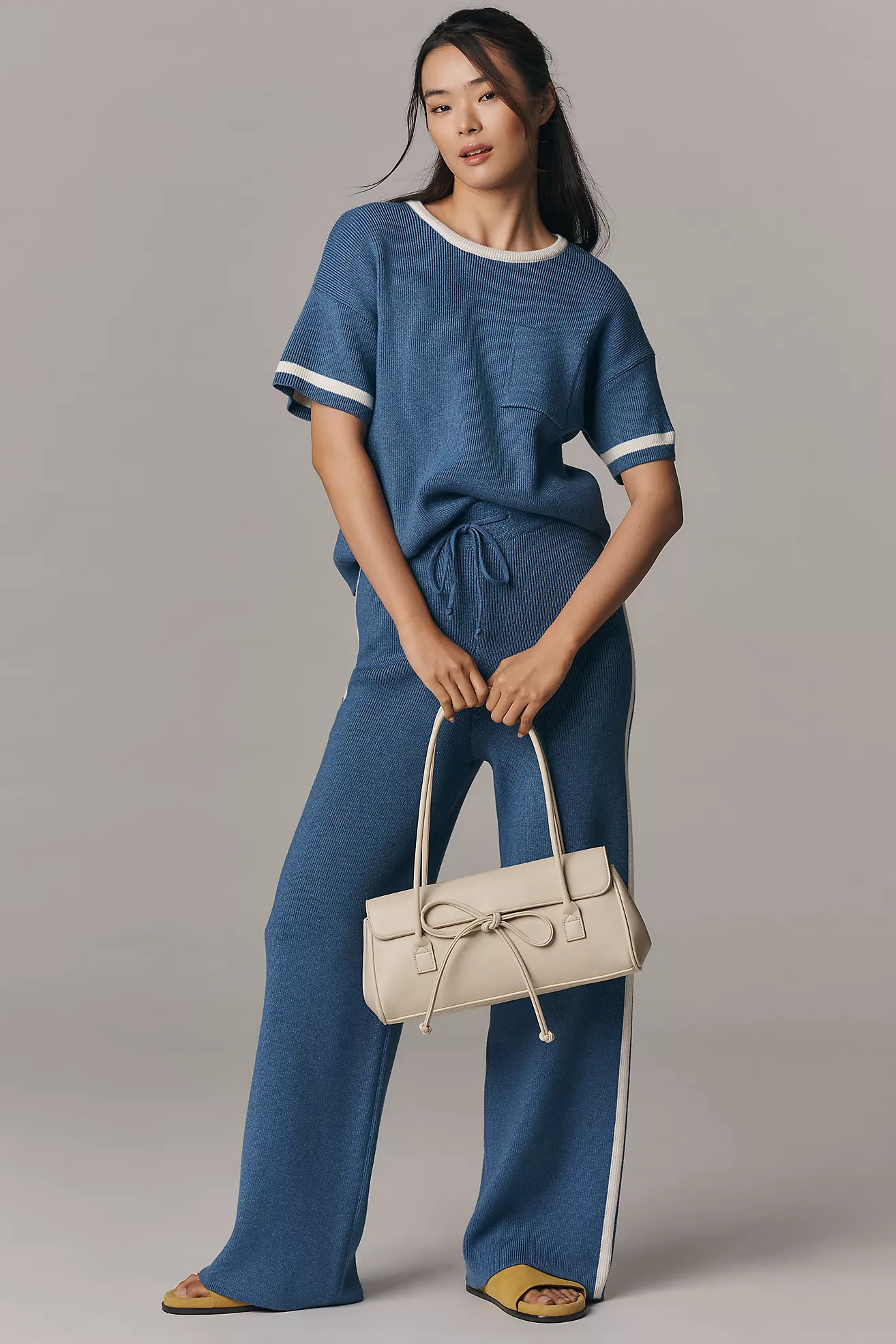 Maeve Knit Side-Stripe Track Pants | Anthropologie (US)