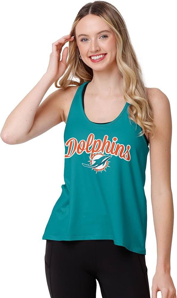 FOCO Women's NFL Ladies Fashion Wordmark Team Stripe Sleeveless Tank Top Shirt | Amazon (US)