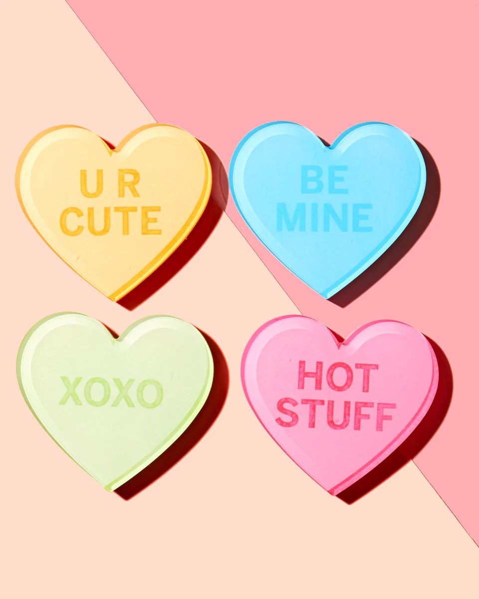 Conversation Hearts | Set of 4 Coasters | Tart By Taylor