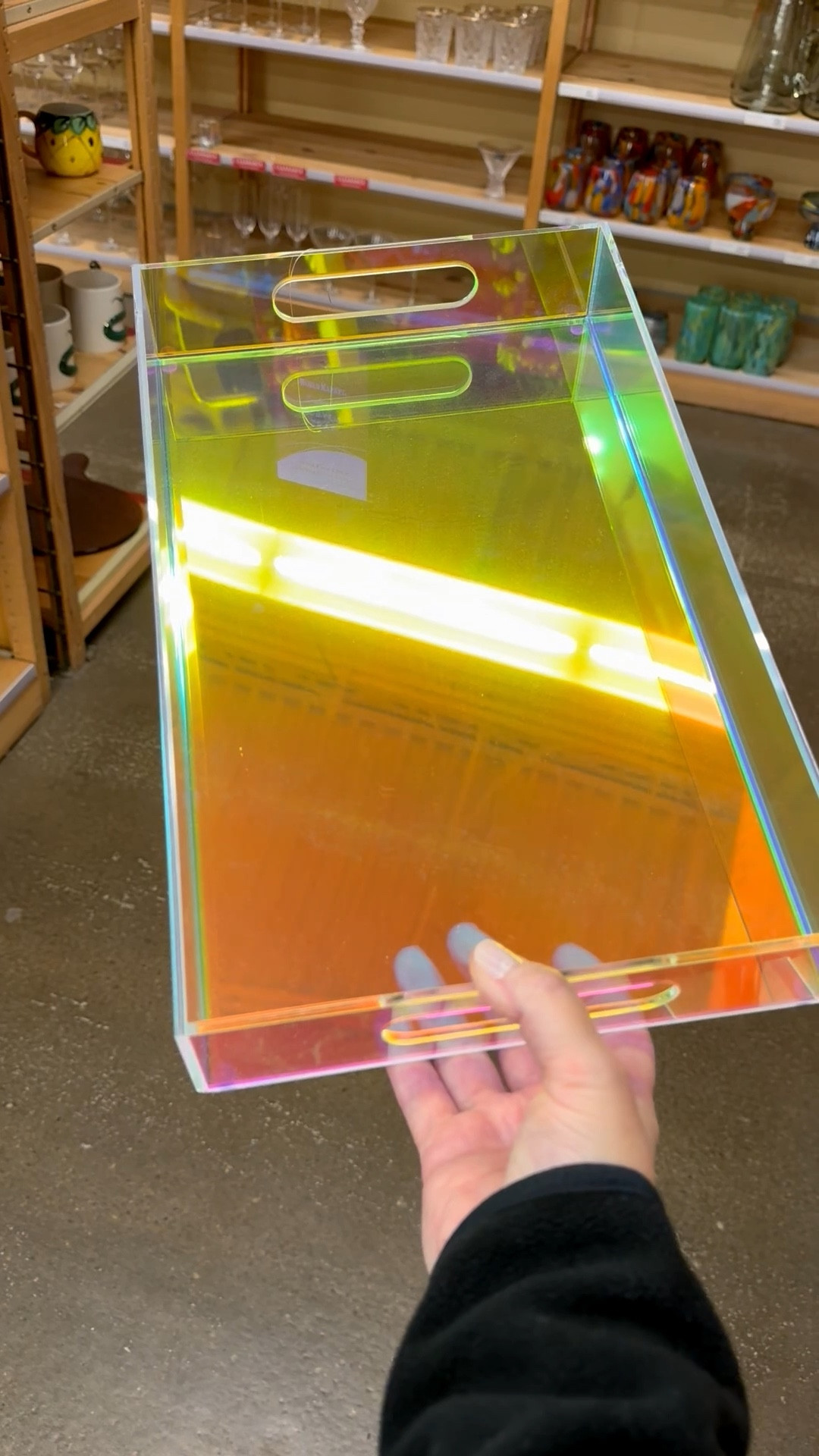 I do love a tray, but this one is like nothing I’ve seen before. It’s an iridescent acrylic tray. It’s gorgeous, fun, and gives off a modern vibe. ✨

It’s perfect for drinks + apps at parties, candles and a picture frame on your coffee table, or as a catchall in your entryway.

And as a mosaic artist, this would make a fun substrate for your artwork too! For mosaic tips, tutorials + inspiration please visit my YouTube channel: YouTube.com/julieweilbacher. Follow @julieweilbacher on Instagram for all things mosaic art.

#acrylictray #iridescenttray #moderndecor #hosting #hostessgifts #springdecor #iridescence #worldmarket #mosaic #plastictray #easterbrunch #brunchdecor

#LTKHome #LTKFindsUnder50 #LTKGiftGuide