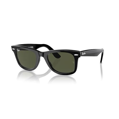 Ray-Ban RB2140 Wayfarer 901 50M Black/Crystal Lens G-15 Green Square Sunglasses +Bundle with Accessory Eyewear Kit | Amazon (US)