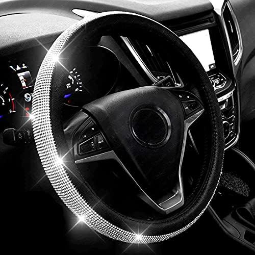 ChuLian New Diamond Leather Steering Wheel Cover with Bling Bling Crystal Rhinestones, Universal ... | Amazon (US)