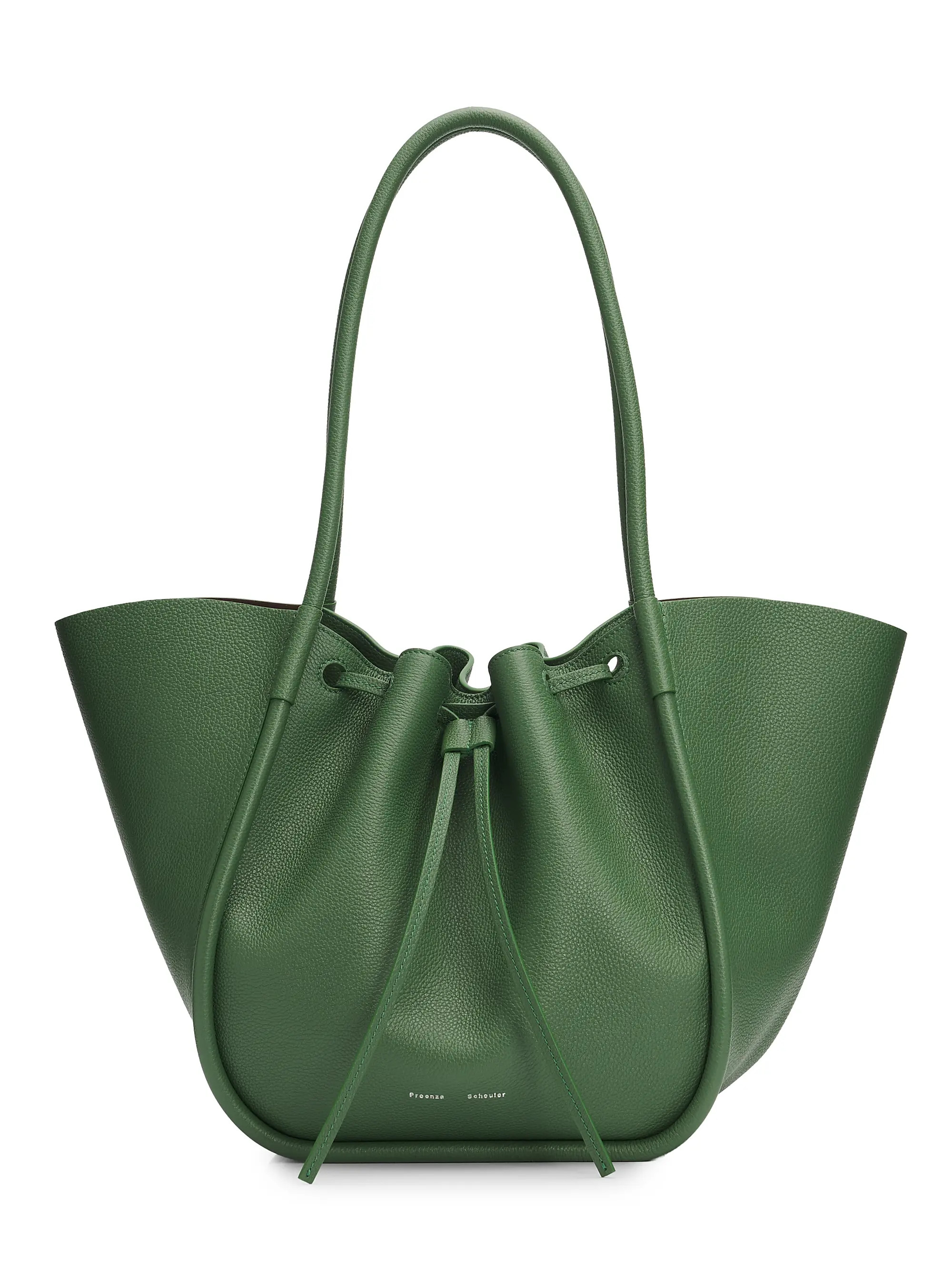 Large Ruched Leather Tote Bag | Saks Fifth Avenue