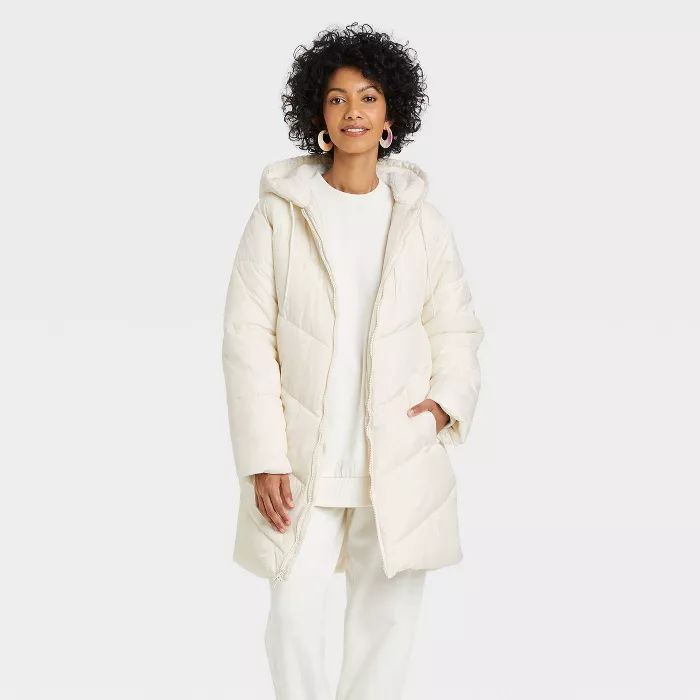 Women's Mid Length Matte Puffer Jacket - A New Day™ | Target