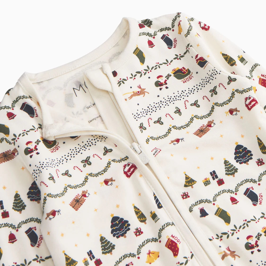 Christmas Fairisle Clever Zip Snug Fit Pajamas | Baby Mori (US)