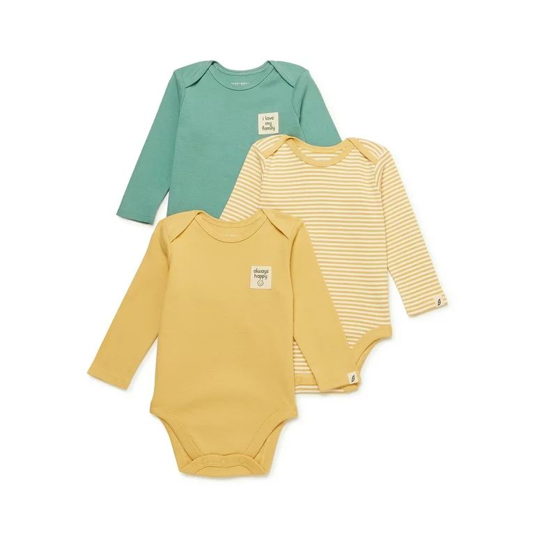 easy-peasy Baby Long Sleeve Bodysuit, 3-Pack, Sizes 0/3-24 Months - Walmart.com | Walmart (US)